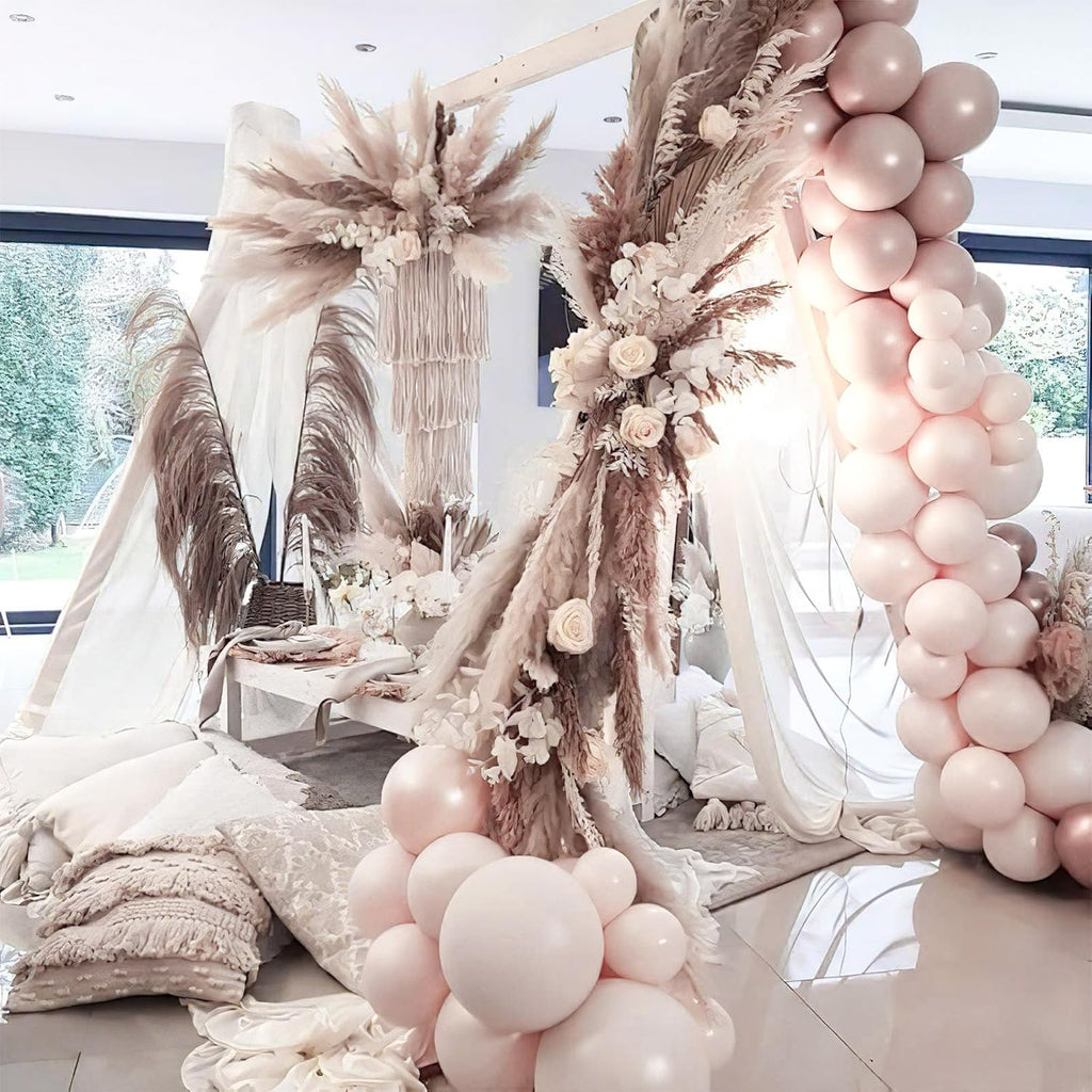 PartyWoo Beige Balloons - 120pcs Boho Cream & Ivory Balloon Arch Kit | Various Sizes for Weddings & Events