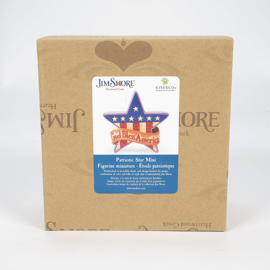 Enesco Jim Shore Heartwood Creek Patriotic Star America Miniature Figurine - Stone Resin Hand Painted Crafted Collectible Decorative USA Mini Figurines Home Decor Statue, 3.6 Inch