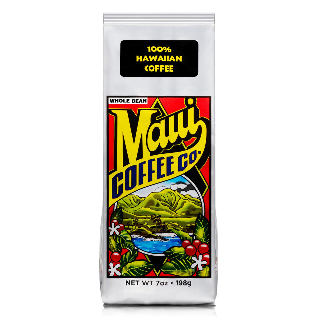 Maui Coffee Company 100% Hawaiian Coffee, Whole Bean, Dark Roast, Grown and Roasted in Hawaii, 7 oz