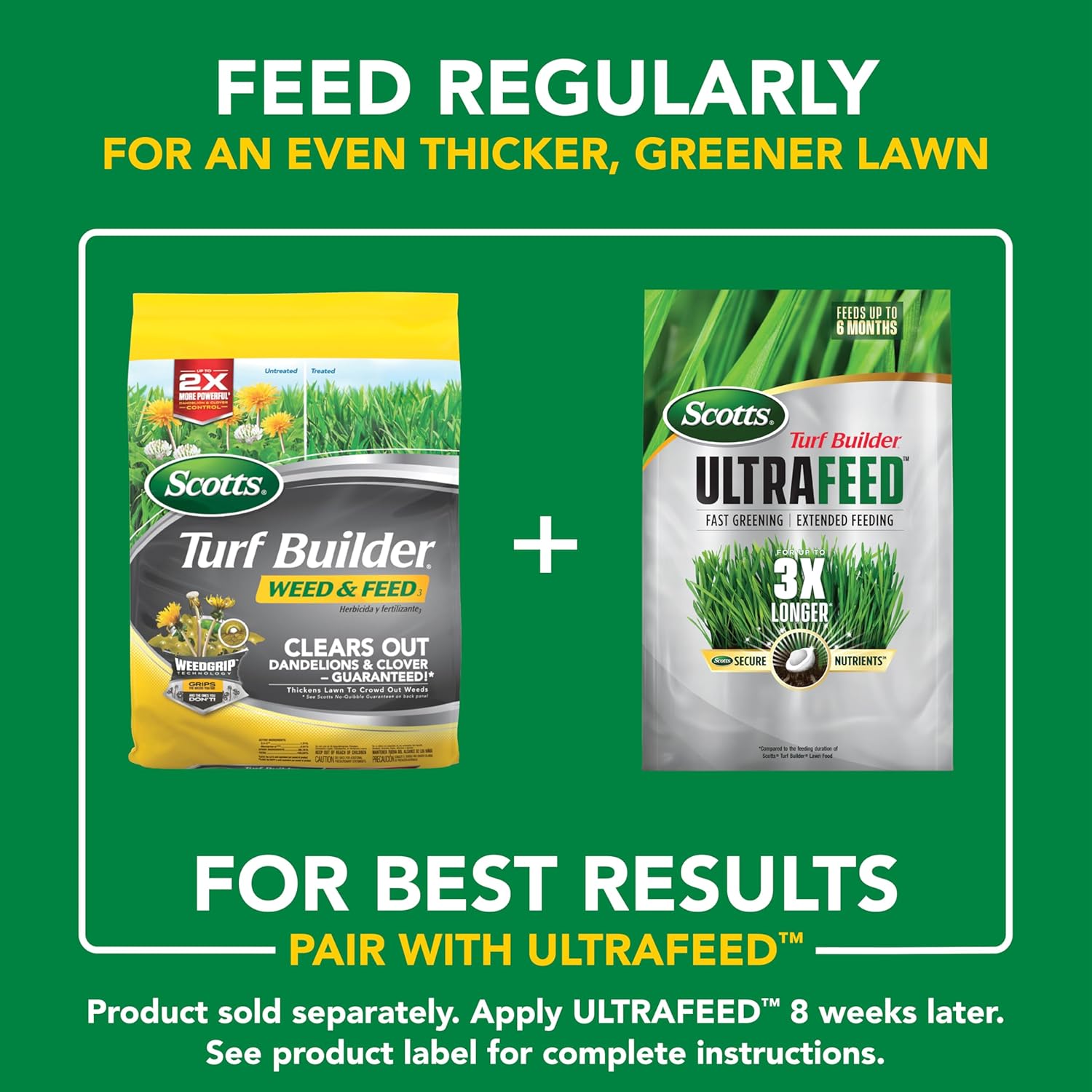 Scotts Turf Builder Weed and Feed 5 - Powerful Weed Killer & Lawn Fertilizer for 12,000 sq. ft.