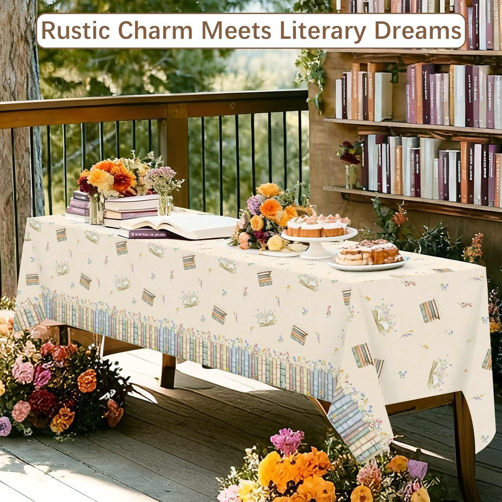 Caisehabu 3pcs Book Themed Party Decorations Tablecloths, Plastic Storybook Baby Shower Decorations Tablecloth for Book Club Party Decorations, 54in x 108in