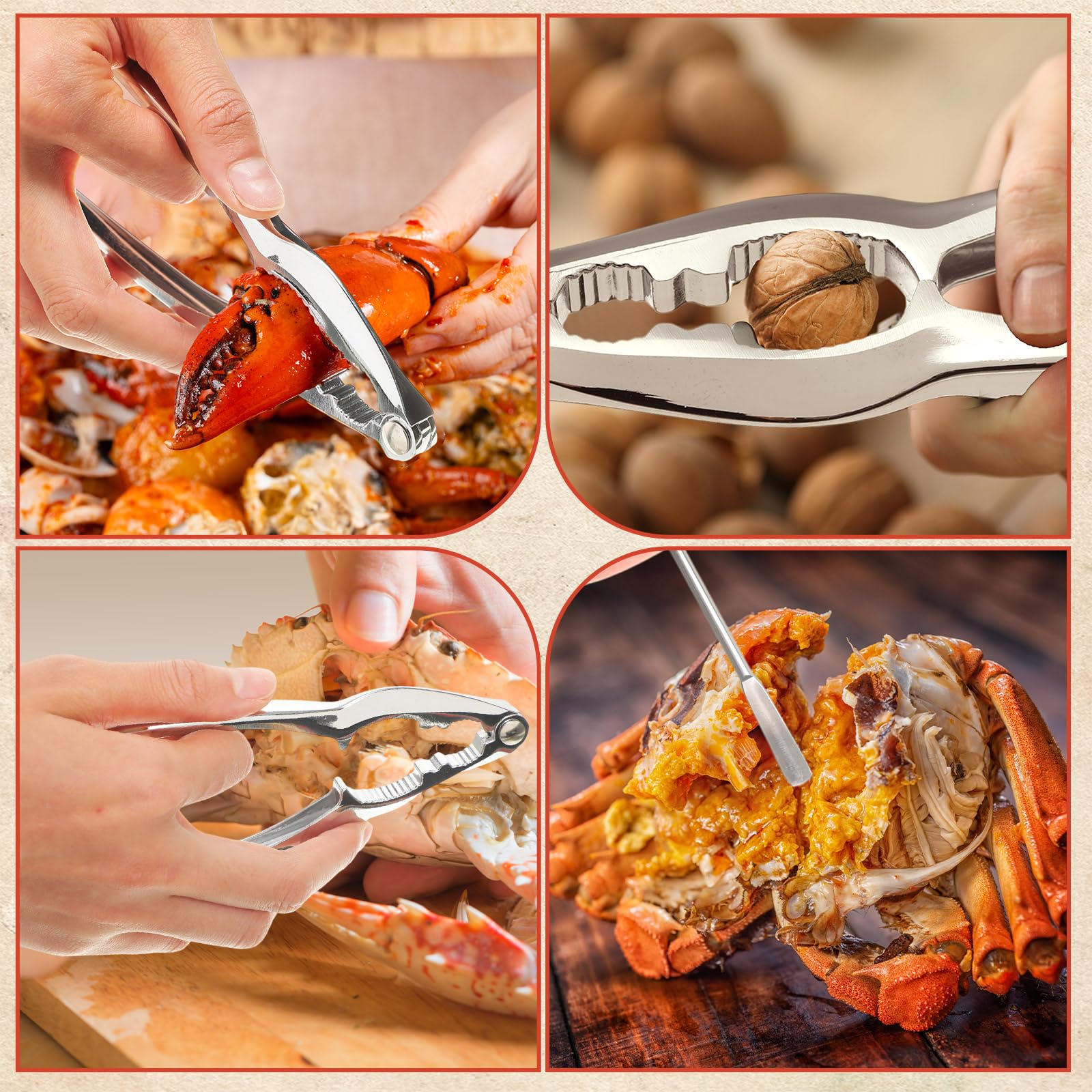 SmoothNovelty 21 Pcs Seafood Tools Set Seafood Boil Party Supplies, Tablecloth Crab Crackers Scissors Lobster Sheller Hammer Shellfish Fork Cracker Plastic Bucket for Lobster Crawfish Food Party