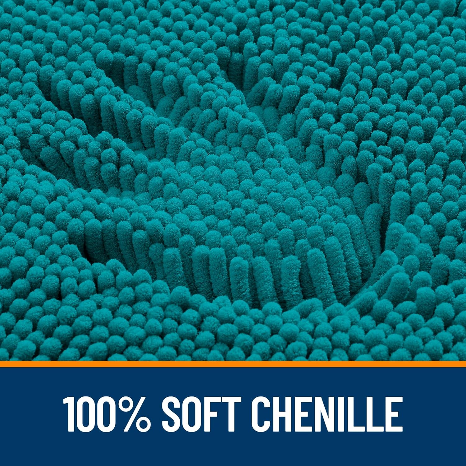 OLANLY Large Bathroom Rugs - Extra Soft Chenille Bath Mats | Quick-Dry, Machine Washable, Deep Lake 70x46