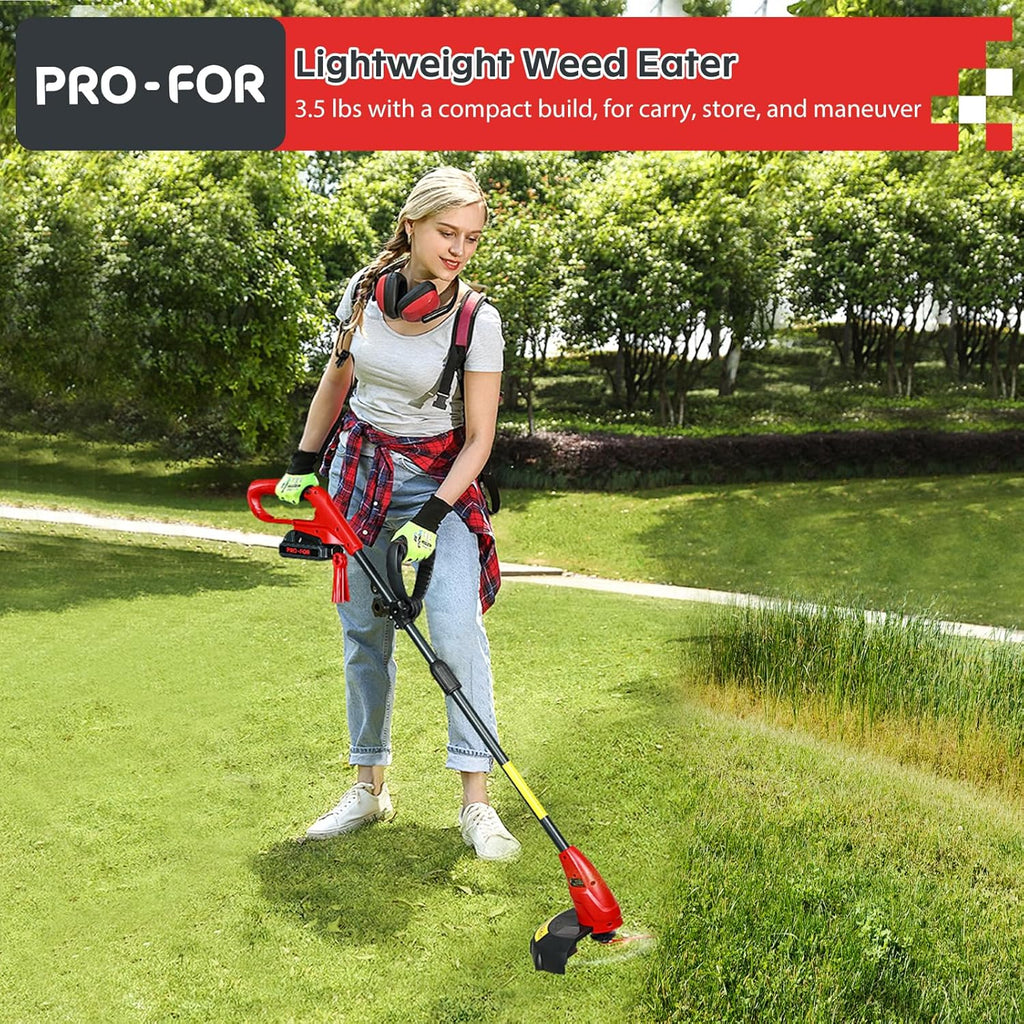 Skiennix 20V Cordless Electric Weed Trimmer - Lightweight, Battery Powered with Charger Included