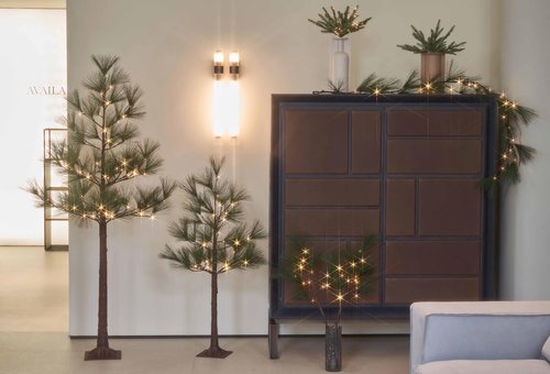 LITBLOOM Lighted Christmas Tree with Timer 4FT 36 Warm White LED Lights, Pine Tree with Lights for Home Xmas Holiday Decoration Indoor Outdoor