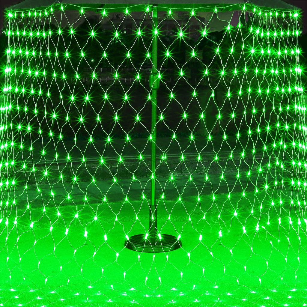 Waterglide Outdoor Christmas Net Lights - 12FT x 5FT 360 LED Mesh String Lights | Waterproof & Connectable for Garden Decor