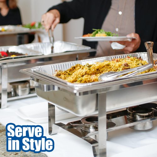 EHOMEA2Z Large Aluminum Pans Full Size Deep Foil Disposable Durable Large Steam Table Pans for Baking Serving, Chafing Trays for Caterers, Bakeware 21 x 13 x 3 (15)