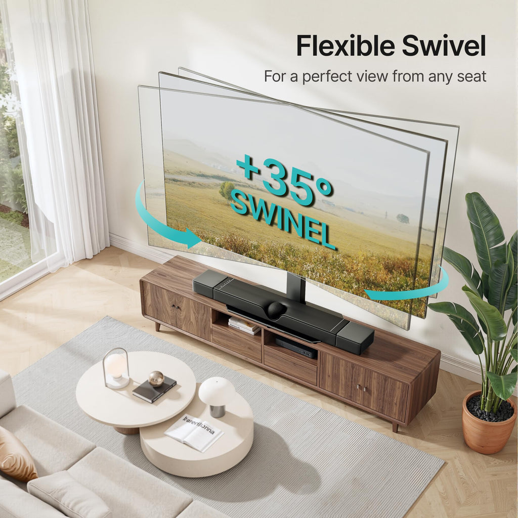 Pegzone Swivel Universal TV Stand with Mount for 43-90'' TVs, Holds 154 lbs, Height Adjustable Large Table top tv Stand, VESA MAX 600x400mm