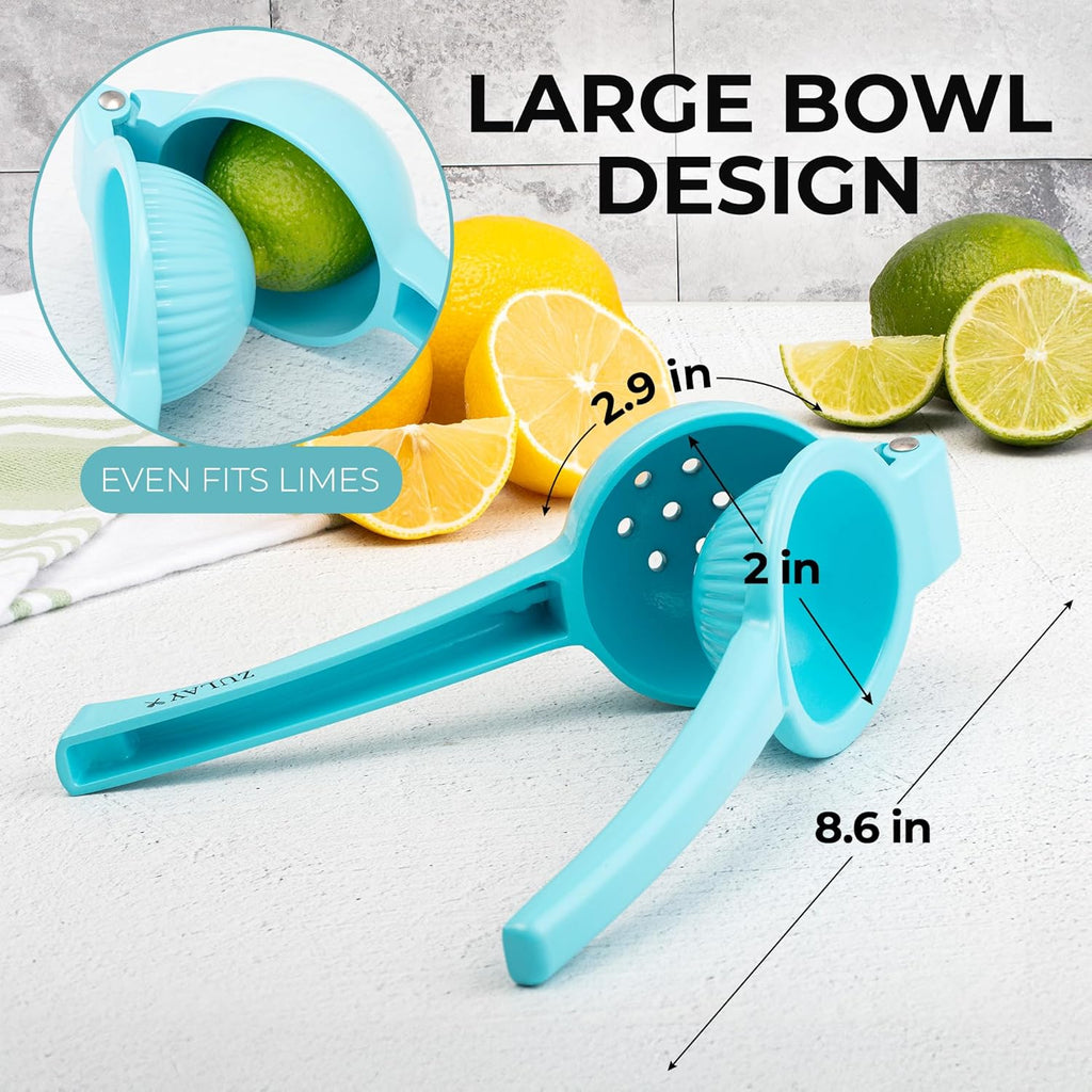 Zulay Premium Metal Lemon Squeezer - Manual Citrus Juicer for Maximum Juice Extraction | Light Blue