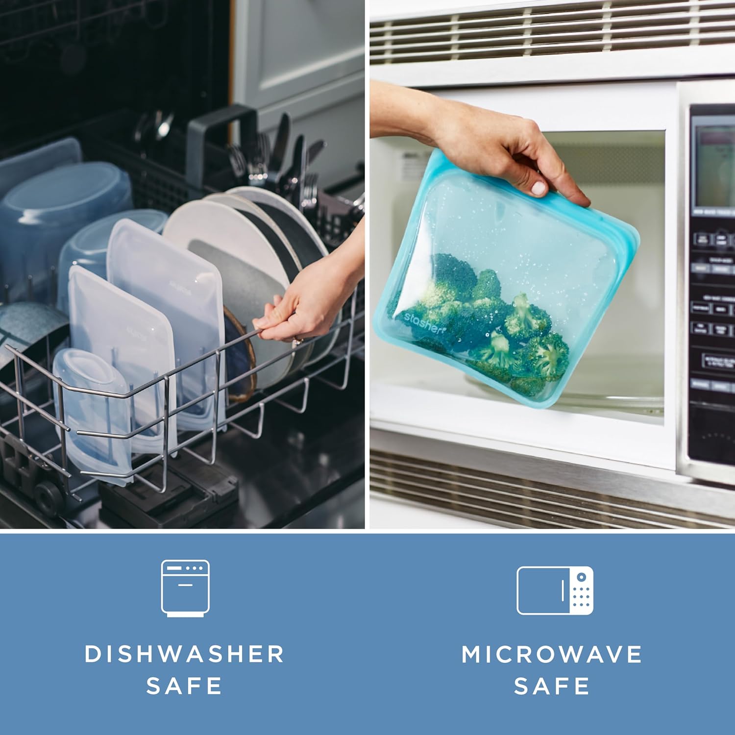 Stasher Silicone Reusable Storage Bag - Stand-Up Mega Bag, 104 Oz, Eco-Friendly, Microwave & Dishwasher Safe | Premium Food Storage Solution