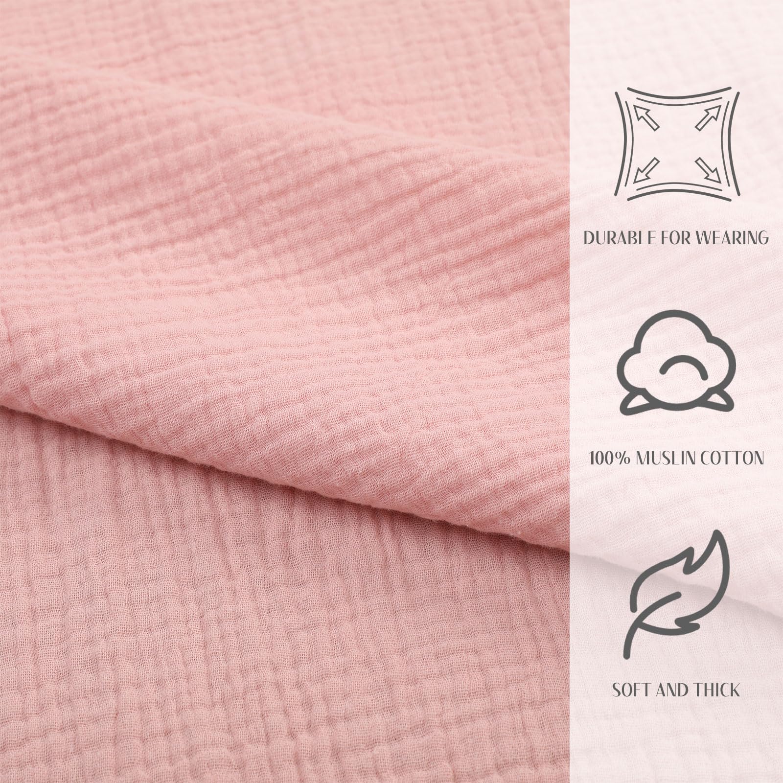 Frienda Muslin Hooded Beach Towel for 3-6 Years Kids Soft Muslin Bath Poncho for Baby Absorbent Fast Drying Blankets for Boys Girls Newborns Toddler Beach Pool Bath Essentials(Pink)