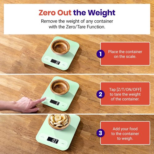 Etekcity Digital Food Kitchen Scale - Accurate Grams & Ounces Measurement for Cooking & Meal Prep | Large Green
