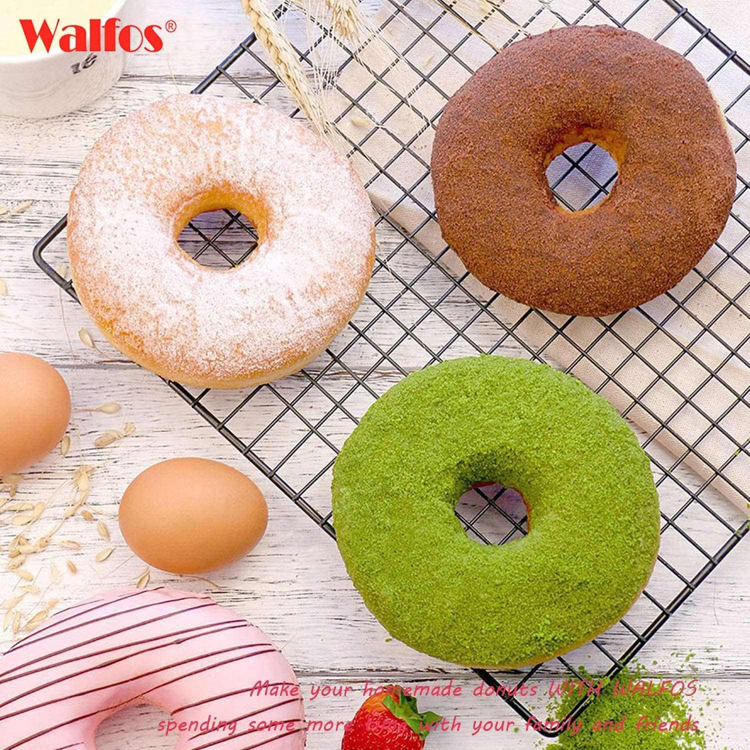 Walfos Non-Stick Donut Pan - Silicone Doughnut Mold, BPA-Free, Easy Release | Set of 3