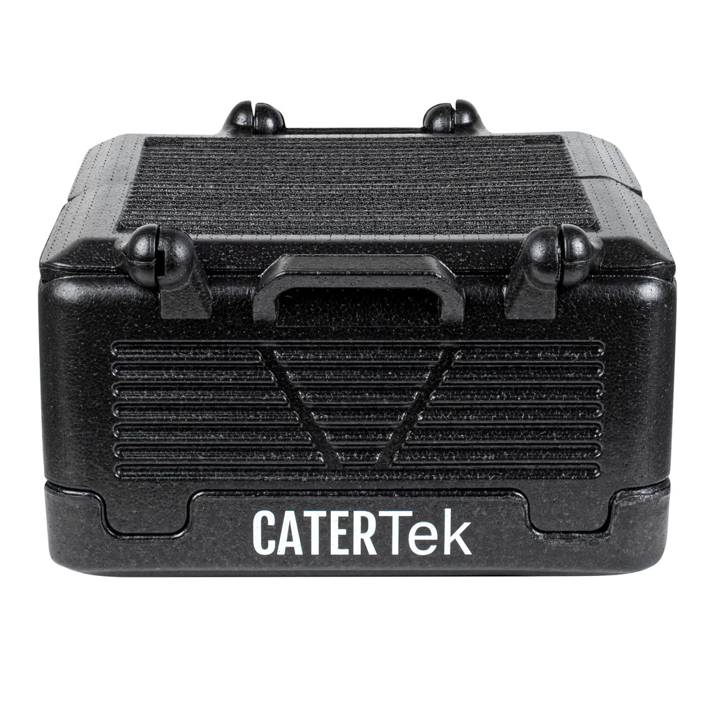 Restaurantware-Cater Tek 25 Quart Catering Hot Box, 1 Top Load Insulated Food Pan Carrier - Holds 1 Full Size 8” Deep Pan, Collapsible, Black EPP Plastic Food Box With Handles, Portable, For Buffet