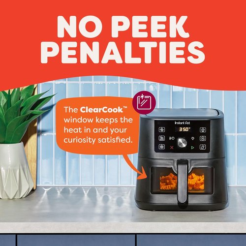 Instant Pot 4Qt Vortex Mini Air Fryer - 6-in-1 Versatility, Custom Programs, Black Finish