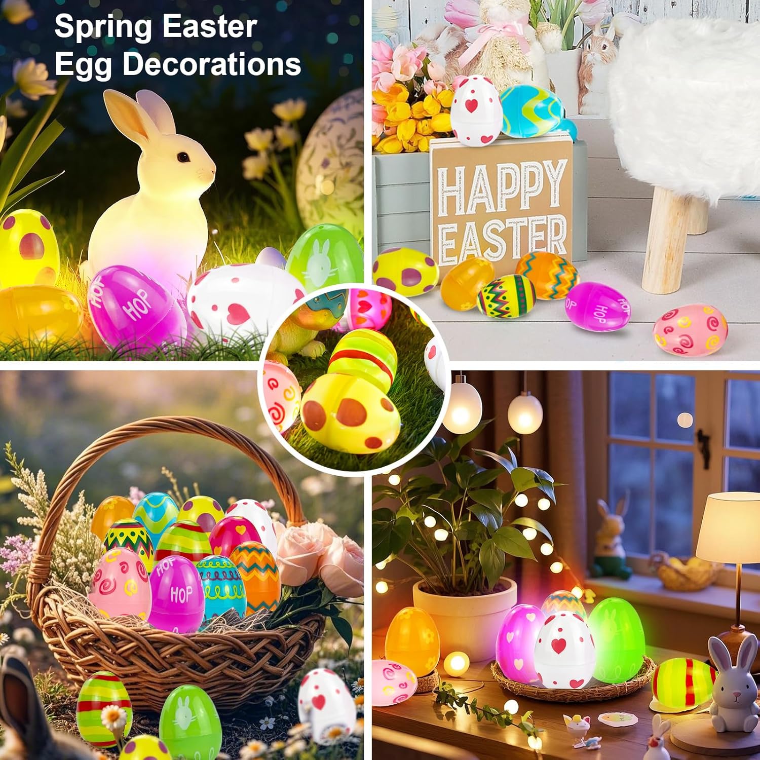 Skiennix 7Ft Fairy Lights - 24 Pack Battery Operated 20 LED Easter String Lights for Spring Decor