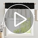 Likiyol Linen Ruffle Swag Valance, Farmhouse Rustic Window Curtains, 60x36
