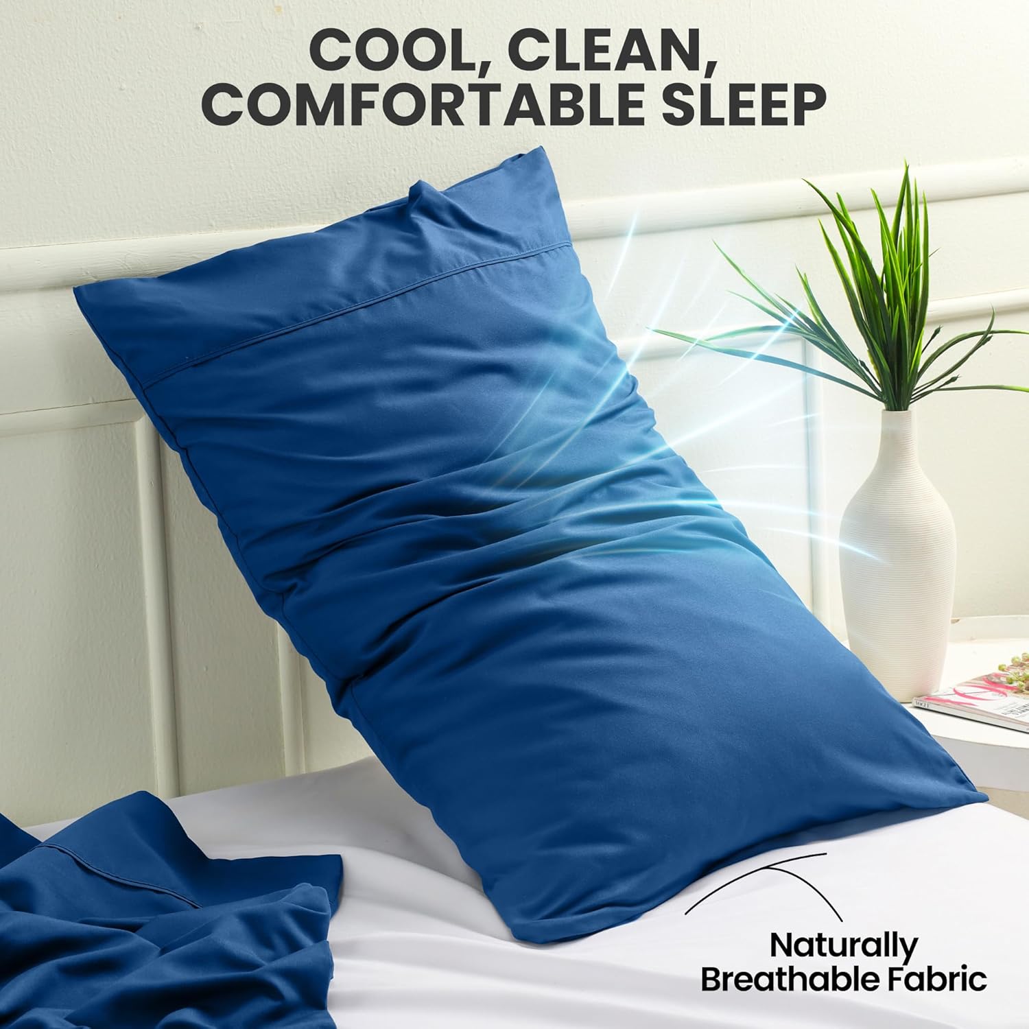 Utopia Bedding Queen Pillow Cases - Soft Brushed Microfiber - 2 Pack, Fade Resistant | 20 x 30 Inches, Dusk Blue