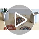 MOYODOR Gold 4.3 Inch Coaster Holder Metal Storage Caddy for Round & Square Coasters - 1PC