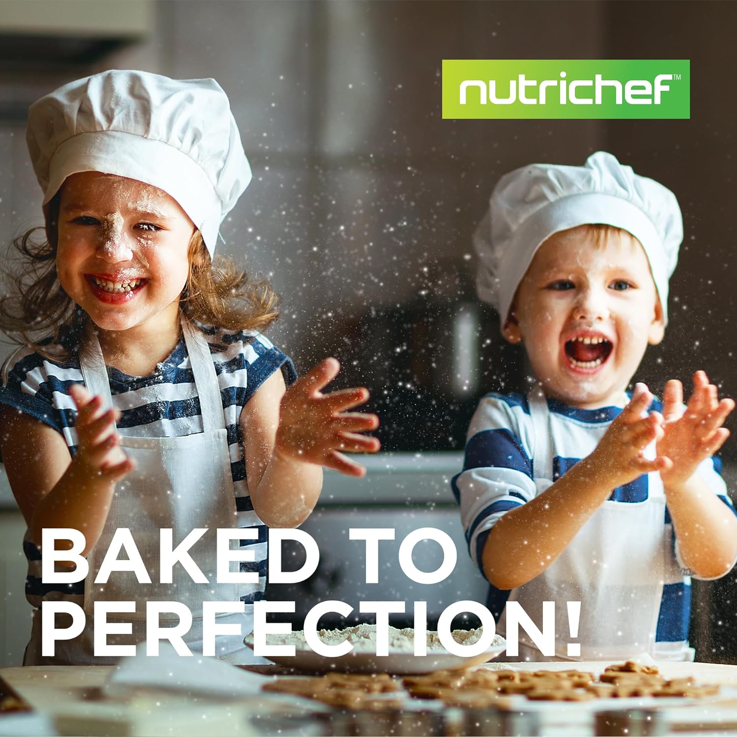 NutriChef Nonstick Kitchen Oven Baking Pans - Premium Commercial Grade Bakeware with Red Silicone Handles | 3-Piece Set