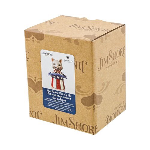 Enesco Jim Shore Heartwood Creek Patriotic Kitten in Top Hat Miniature Figurine, 3.5 Inch, Multicolor