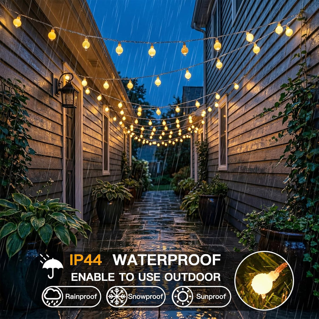 Suddus Globe String Lights - 33ft 100 LED Indoor/Outdoor Fairy Lights with Remote | Warm White