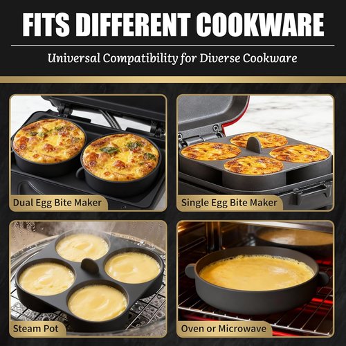 FineMade Silicone Egg Bite Molds - 4-Inch Large & Mini Molds for Instant Pot | Perfect for Healthy Snacks & Breakfast