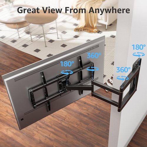 MOUNTUP 37.9" Long Arm TV Wall Mount for Most 42-75 Inch TVs, Full Motion Corner Wall Mount TV Bracket with Extension & Tilt & Swivel Articulating Arm, Max VESA 600x400mm and Up to 99 lbs, MU0047-L