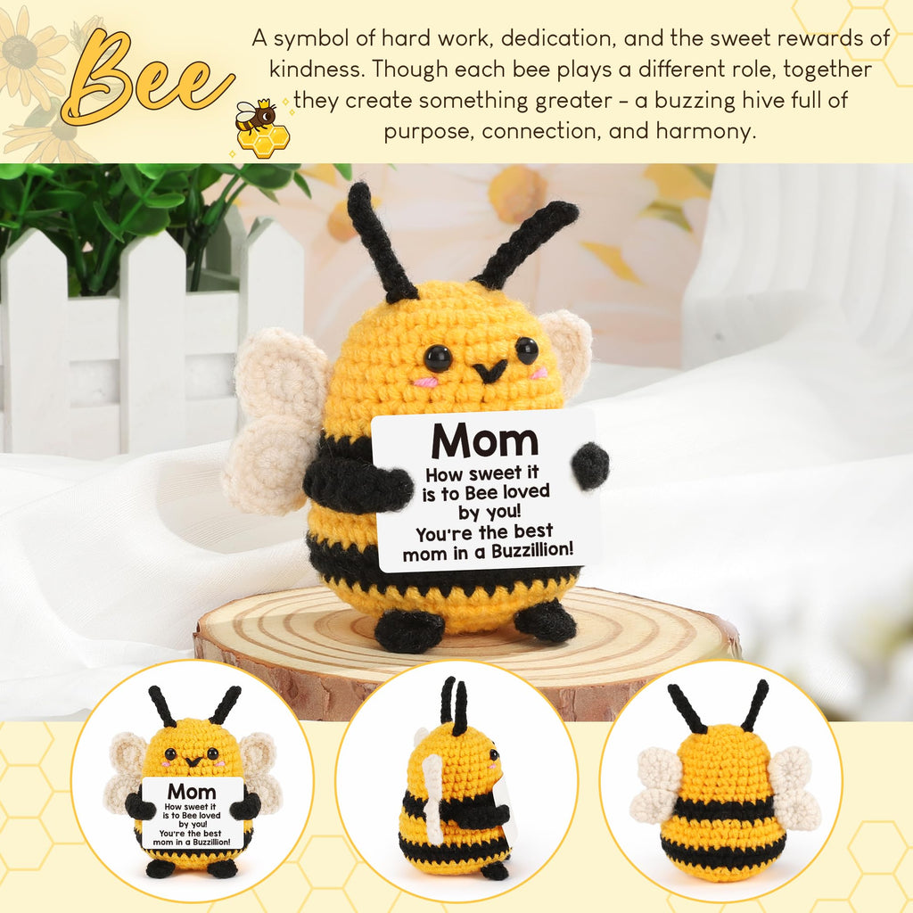 Mothers Day Mother Gifts for Mom Mothers Day from Daughter Son - Mom Gifts Mother's Day Mother-in-law Birthday Gift Ideas for Best Moms Ever Mama Mommy, Happy Birthday Cute Small Crochet Bee Present
