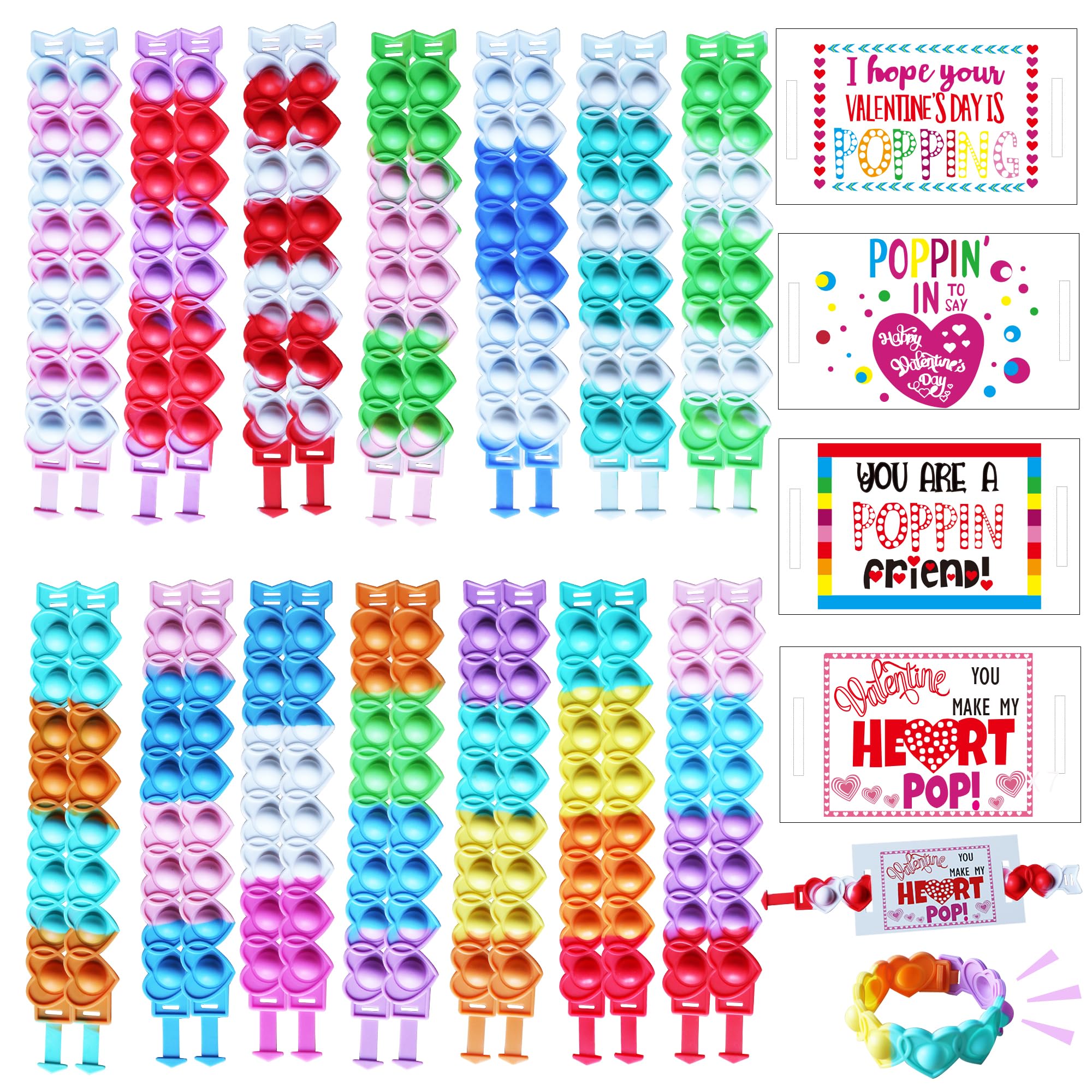 UAUOCU Valentines Day Gifts for Kids Classroom, 28 Valentine Cards Bulk for School Class Prizes Boys Girls Exchange Gift Goodie Fillers