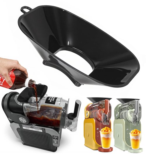 Anti-Splash Flow Hood For Ninja Slushie Machine FS301/FS300 - Liquid Guide Cover - Ninja Slushie Machine Accessories - No Spills When Pouring Beverages/Fruit Juices (Black)