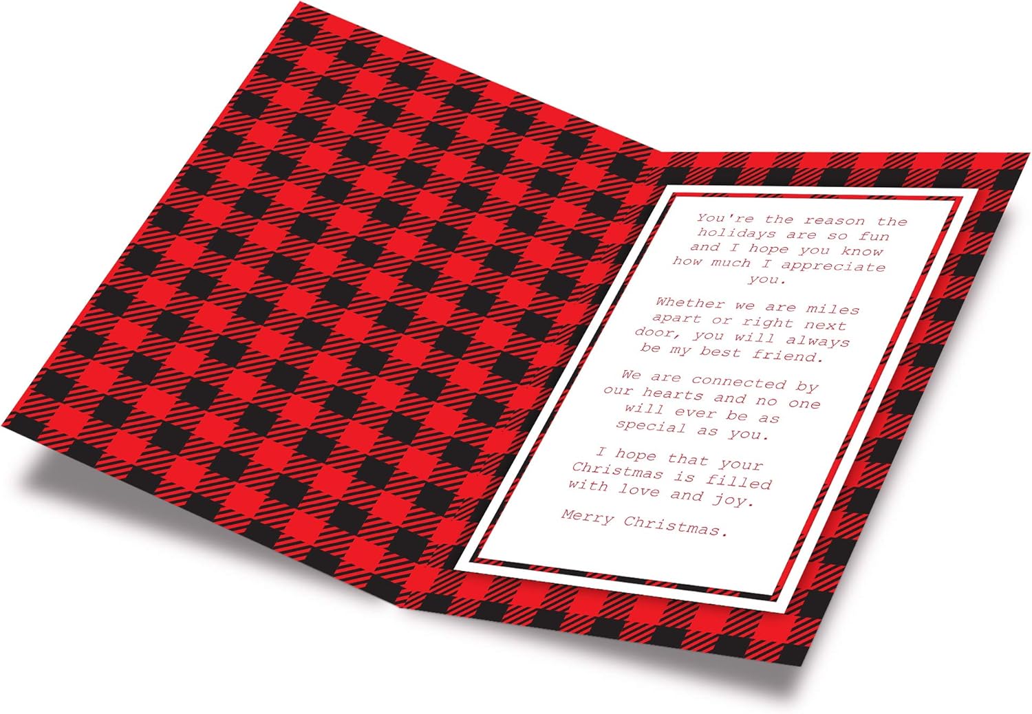Prime Greetings Christmas Card For Sister - Eco-Friendly Thick Card Stock | 5in x 7.75in with Premium Envelope