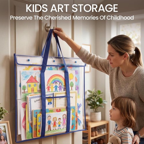 GAMENOTE Large Poster Storage Bag - 2 Pack Art Portfolio Holder for Classroom Organization (31.5"×25.5")
