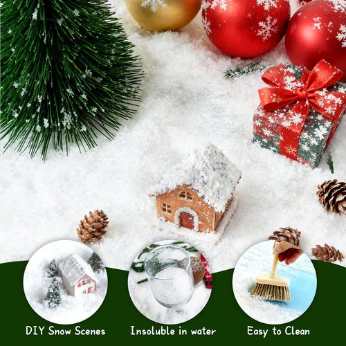Fake Snow | 320g (12oz) Artificial Snow Flakes - Perfect for Christmas Tree Decor & Crafts
