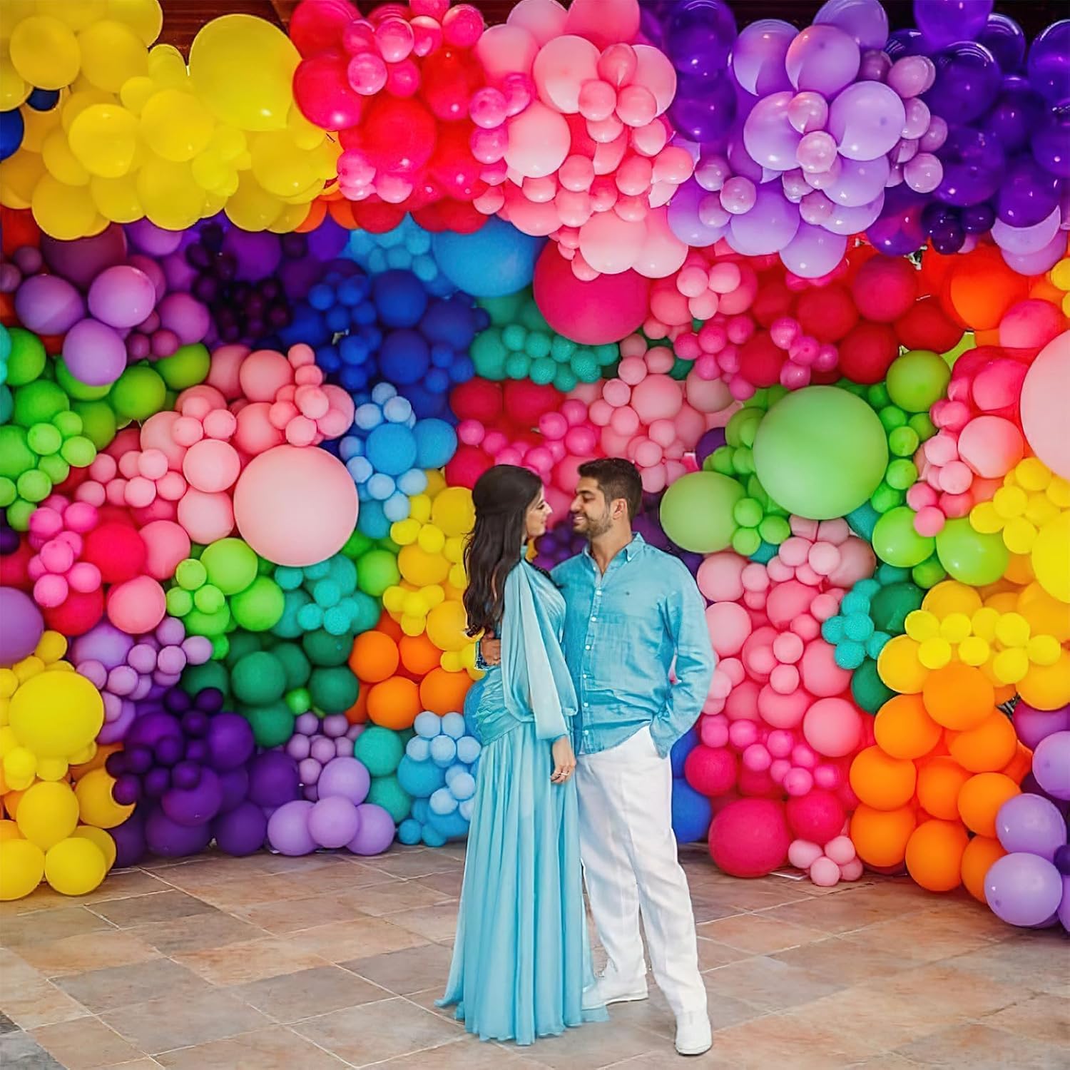 PartyWoo Rainbow Balloons - 50pcs Multicolor 5-Inch Balloons for Graduation & Birthday Celebrations