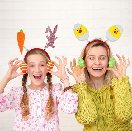 GREATRIL Easter Party Headbands - 12 PCS Colorful Headwear for Holiday Celebrations | Photo Booth Accessories