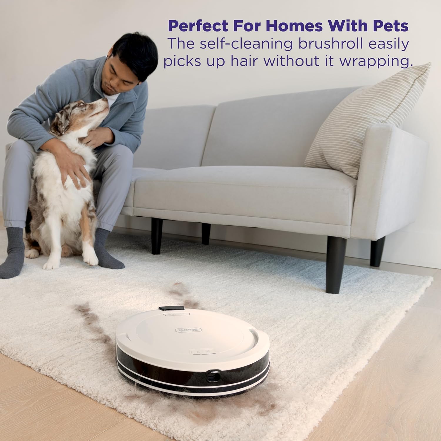Shark Navigator Robot Vacuum - Powerful Suction & Smart Navigation | Self-Empty Base, White, AV2110S