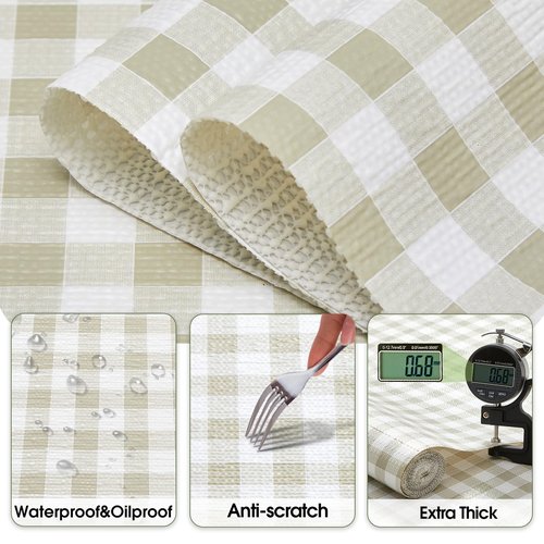 Beautysaid Shelf and Drawer Liner for Kitchen Cabinet, Non Adhesive Non Slip Shelf Paper Waterproof Washable Thickened for Dresser Pantry Shelve Bathroom Protector Liner(Checkered,23.6 in x 30 FT)