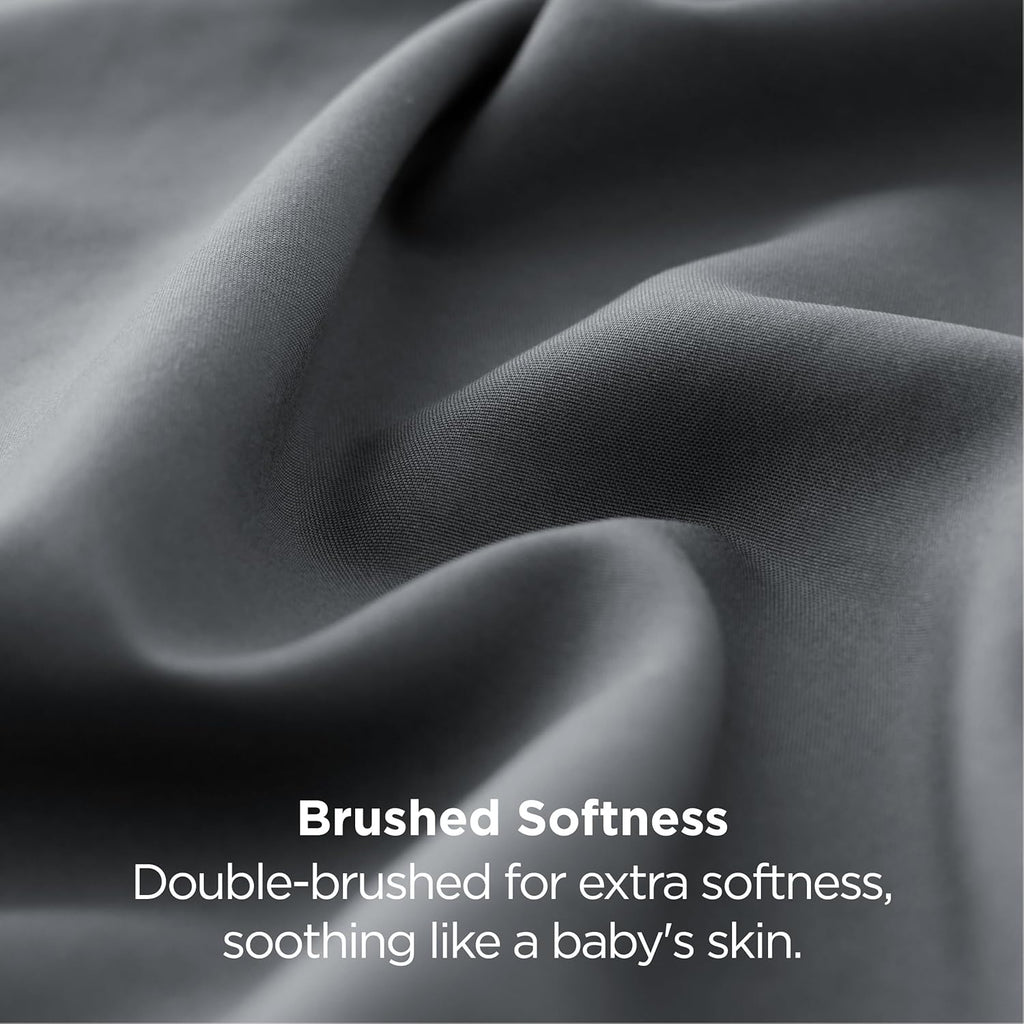 Bedsure Pillow Cases - Super Soft Dark Grey Microfiber Set of 2 | Cooling, Wrinkle & Fade Resistant, 20”x30”