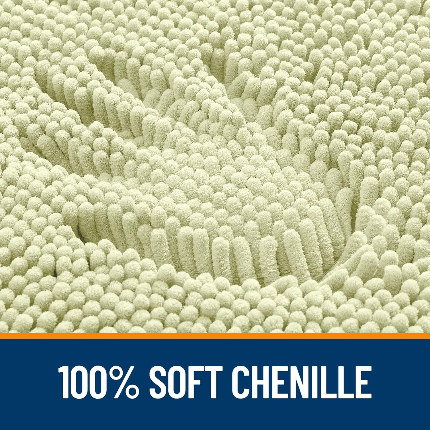 OLANLY Bathroom Rugs - Extra Soft Chenille Bath Mats | Quick Dry, Machine Washable, 36x24, Vanilla