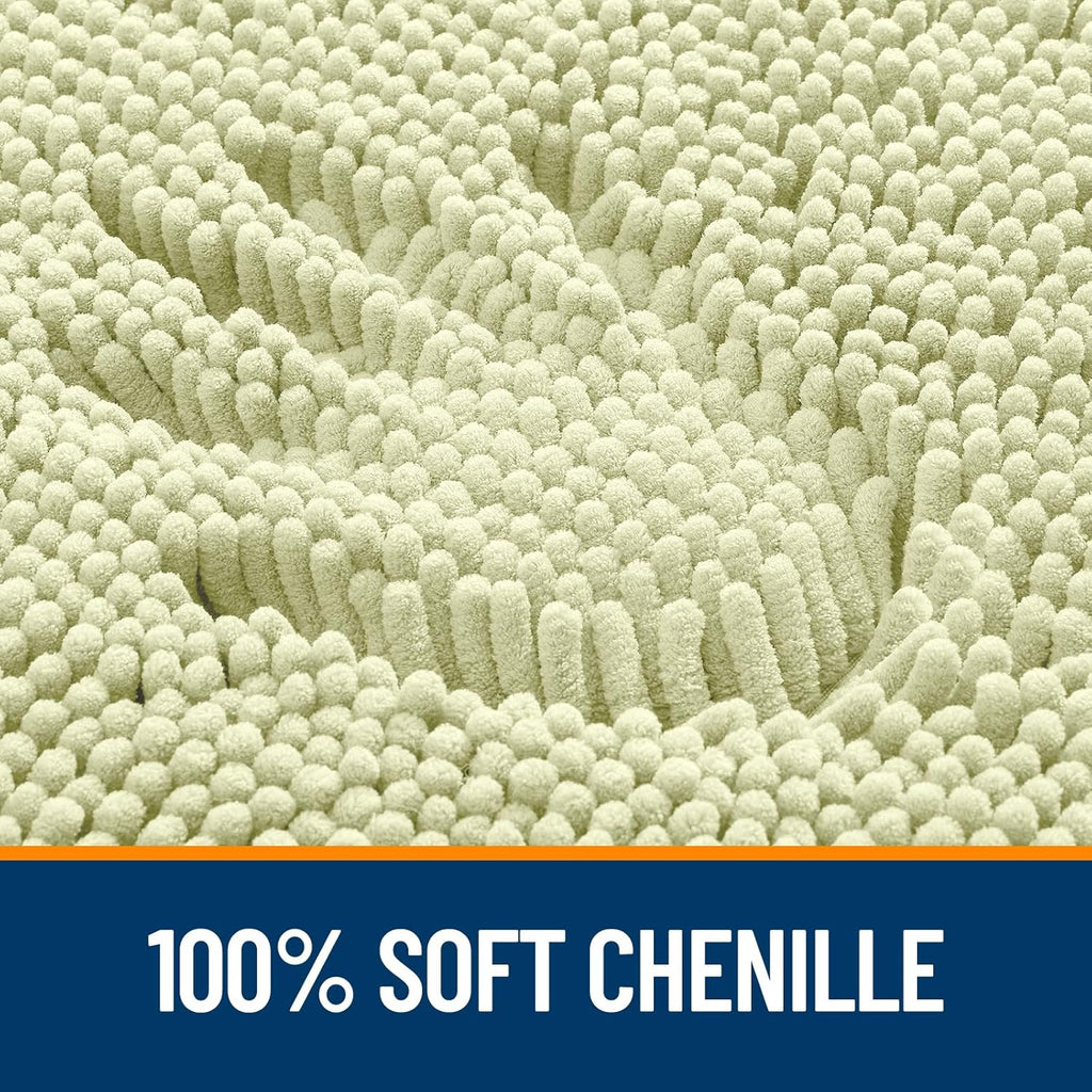 OLANLY Bathroom Rugs - Extra Soft Chenille Bath Mats with Rubber Backing | 30x20, Quick Dry, Vanilla