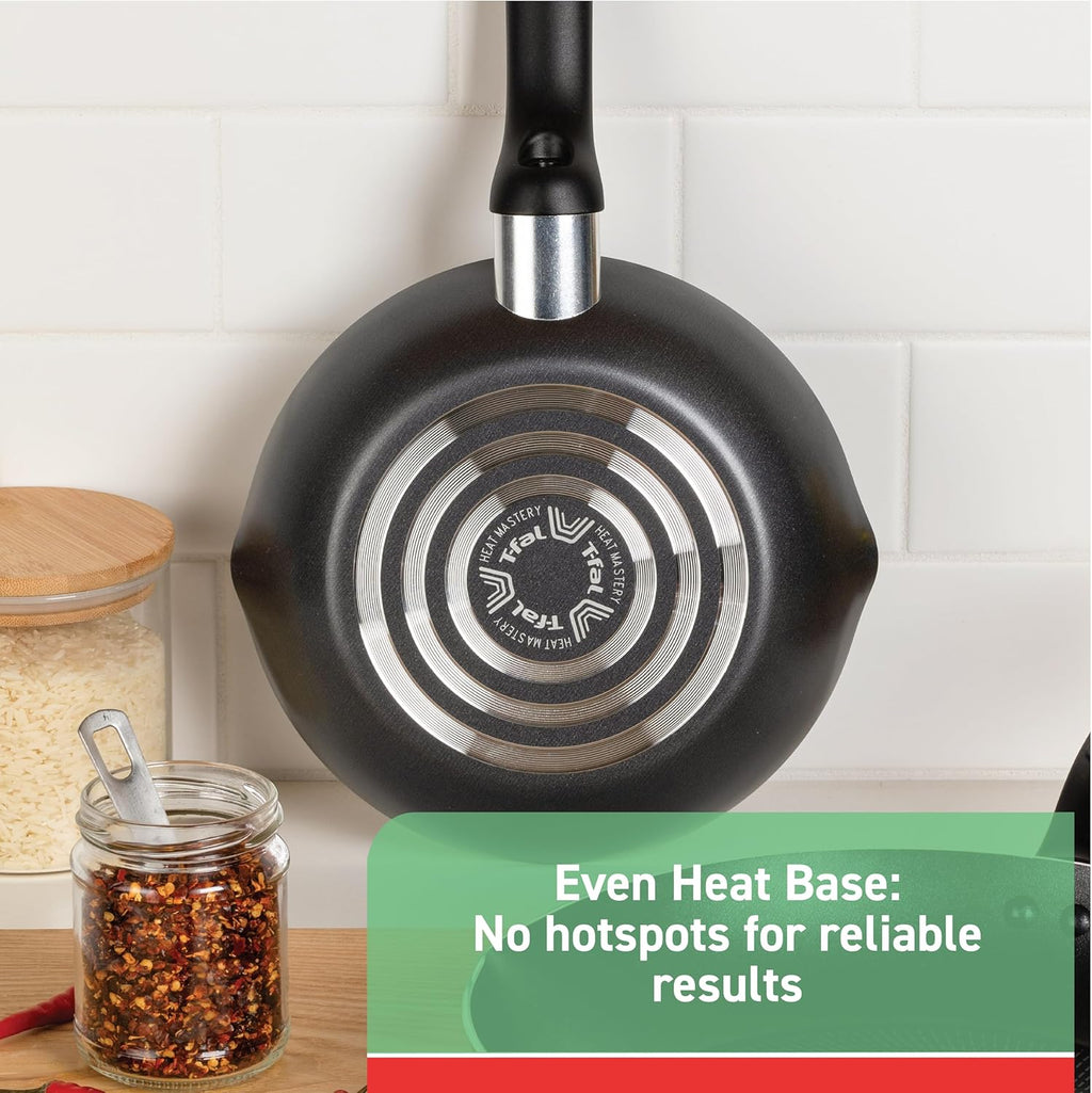 T-fal Nonstick Handy Pot - 3 Quart Oven Safe Cookware with Glass Lid | Dishwasher Safe Black