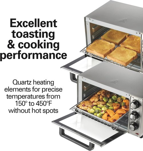 Hamilton Beach Toaster Oven & Pizza Maker - Large 4-Slice Capacity, Stainless Steel Finish