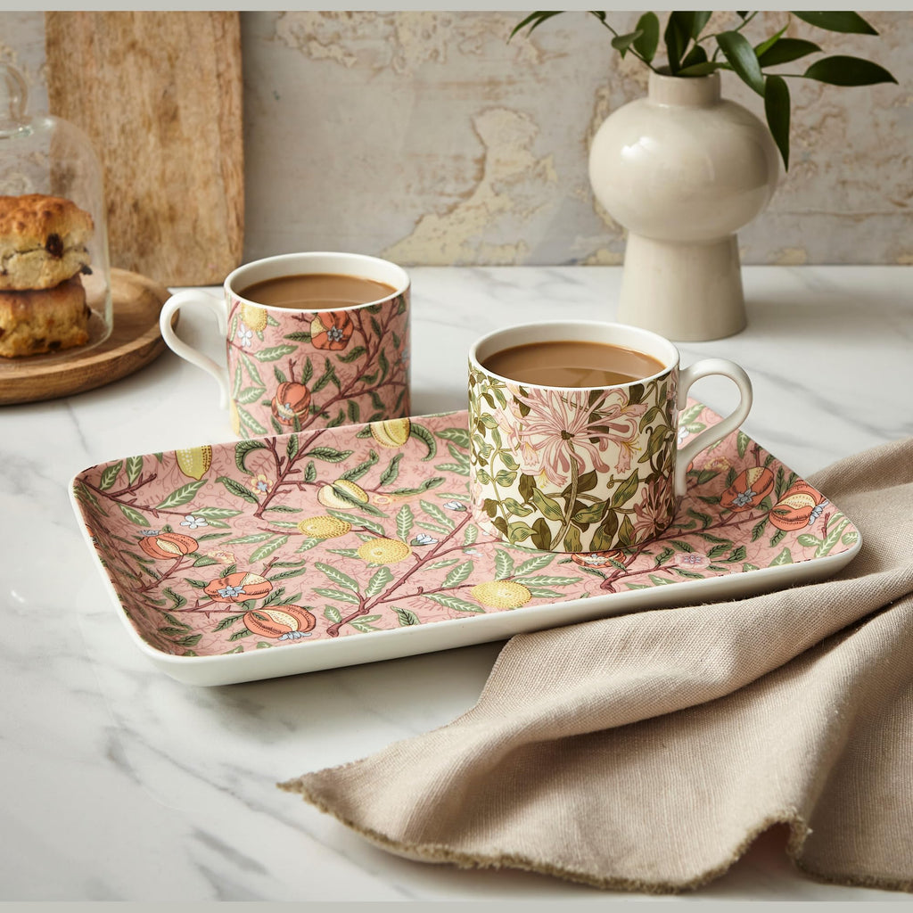 Spode's Morris & Co - 12" Serving Tray | Citrus Fruit Design | Made of Porcelain | Dishwasher and Microwave Safe | Kitchen Centerpiece | for Serving Tea, Dessert, and Main Courses