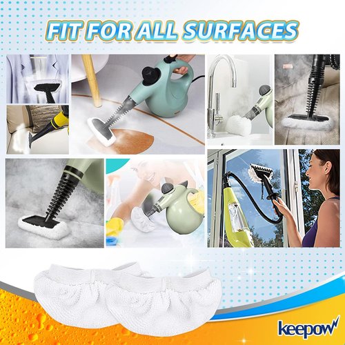 KEEPOW Microfiber Cloths for Handheld Steam Cleaners - 8 Pack Compatible with Bissell, Wagner, McCulloch
