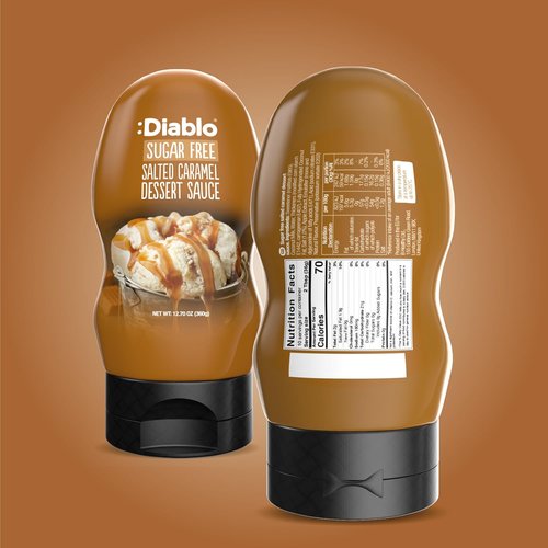 Diablo Sugar Free Salted Caramel Dessert Sauce - Premium Topping for Coffee, Waffles & Ice Cream, 360g (12.7oz)