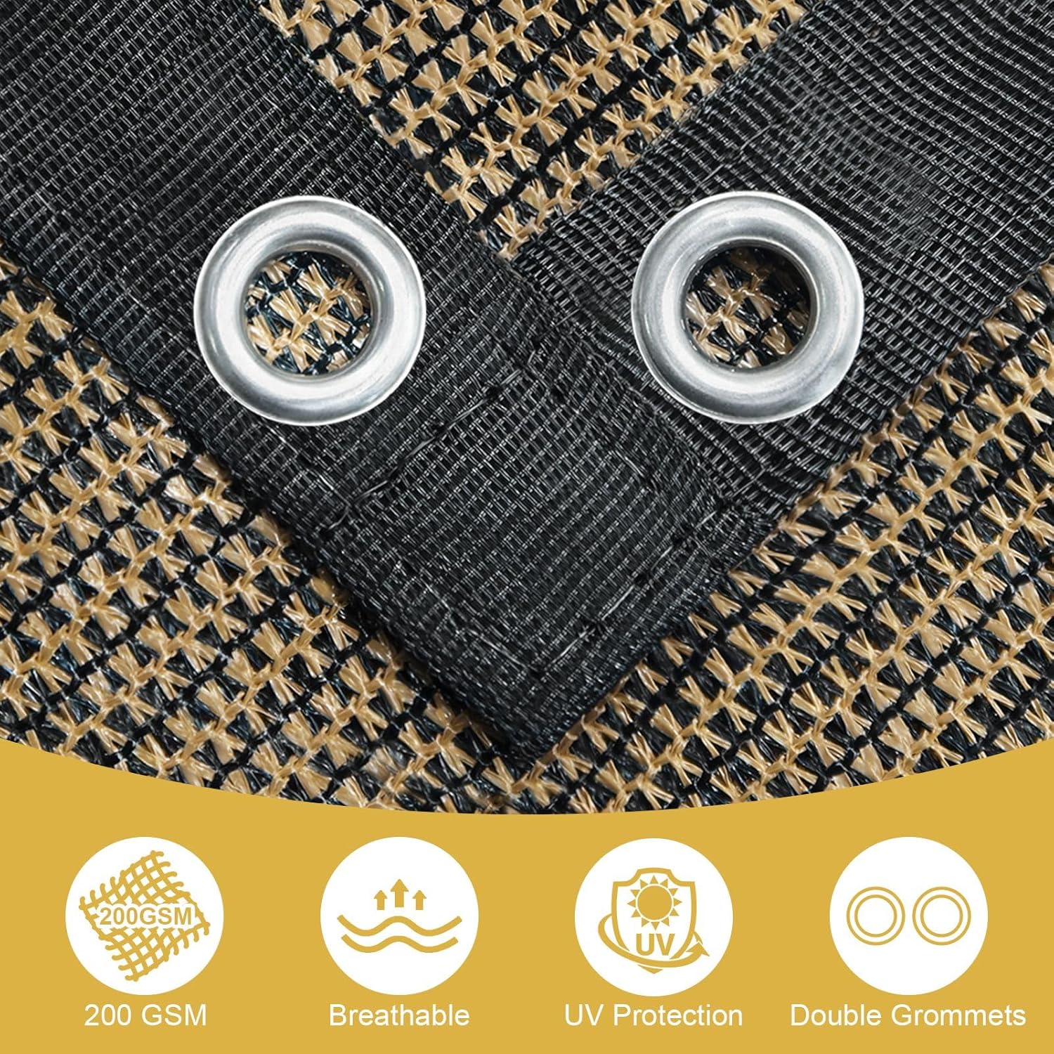 Shade&Beyond 90% Sun Shade Cloth - 8' X 12' Pergola Canopy with Grommets | Mocha Mesh Tarp for Outdoor Spaces