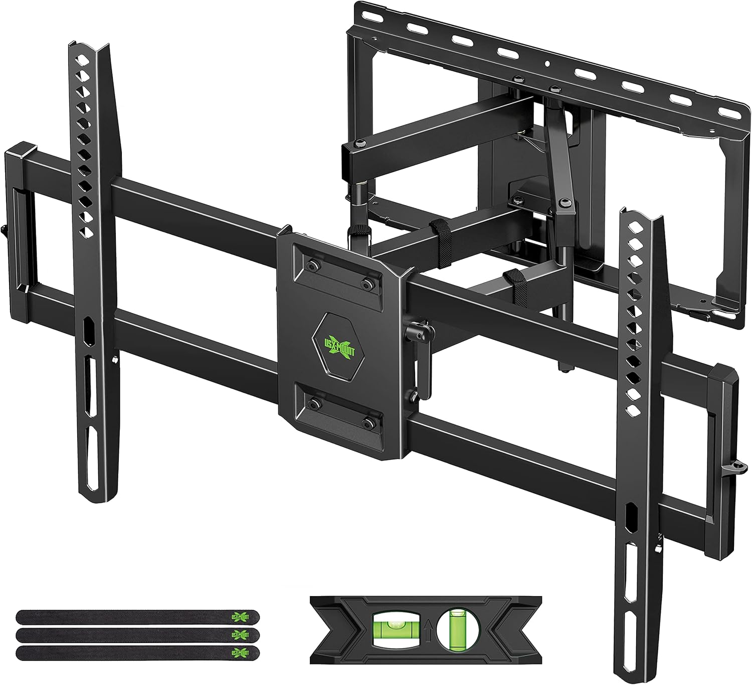 USX Mount Full Motion TV Wall Mount - Dual Swivel Articulating Tilt for 42-90 Inch TVs | VESA 600x400mm, Holds Up to 132lbs