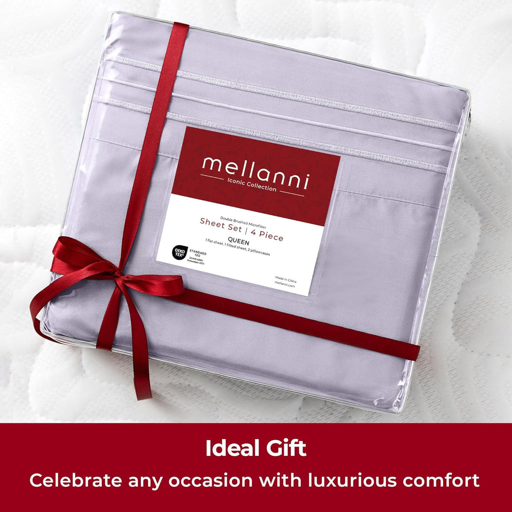Mellanni Extra Deep Twin Sheets - Hotel Luxury Ultra Soft Cooling Bedding - Wrinkle & Stain Resistant (Twin, Lavender)