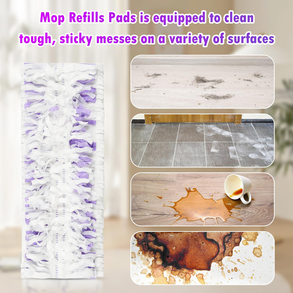 20 Pack Disposable Mopping Pad Refills for PowerMop Multi-Surface Mop Kit, Multi-Surface Mop Pad Refill for Power Mop for Cleaning Floors
